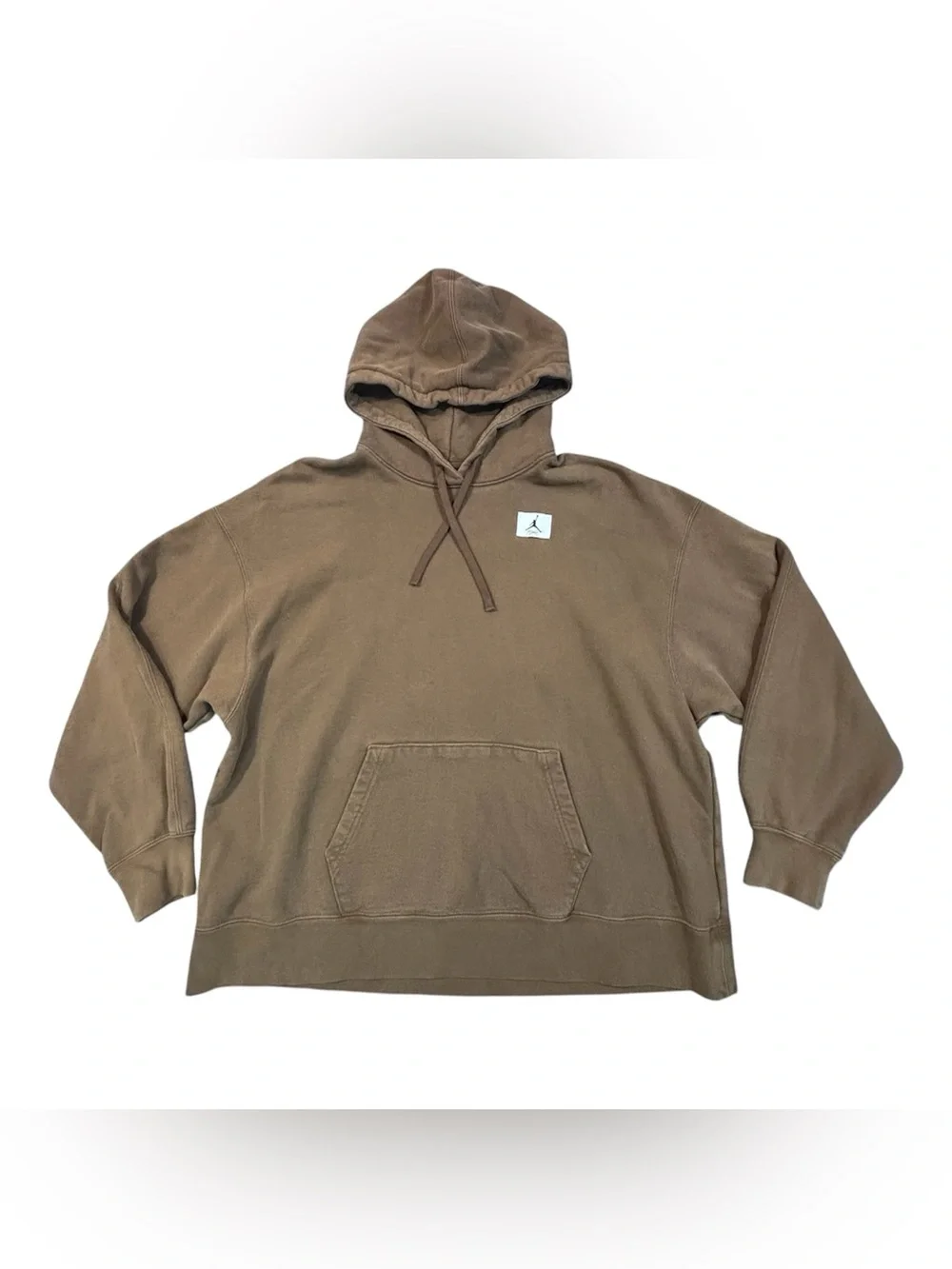 Nike Air Jordan Flight Hoodie Mens Medium Brown Washed Oversized Sweatshirt